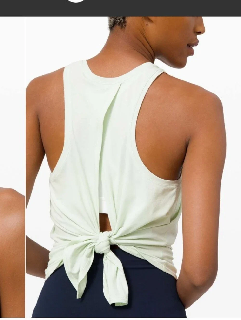 Lululemon All Tied Up Tank Top Very Light Green Spring cotton sz 8 (M).